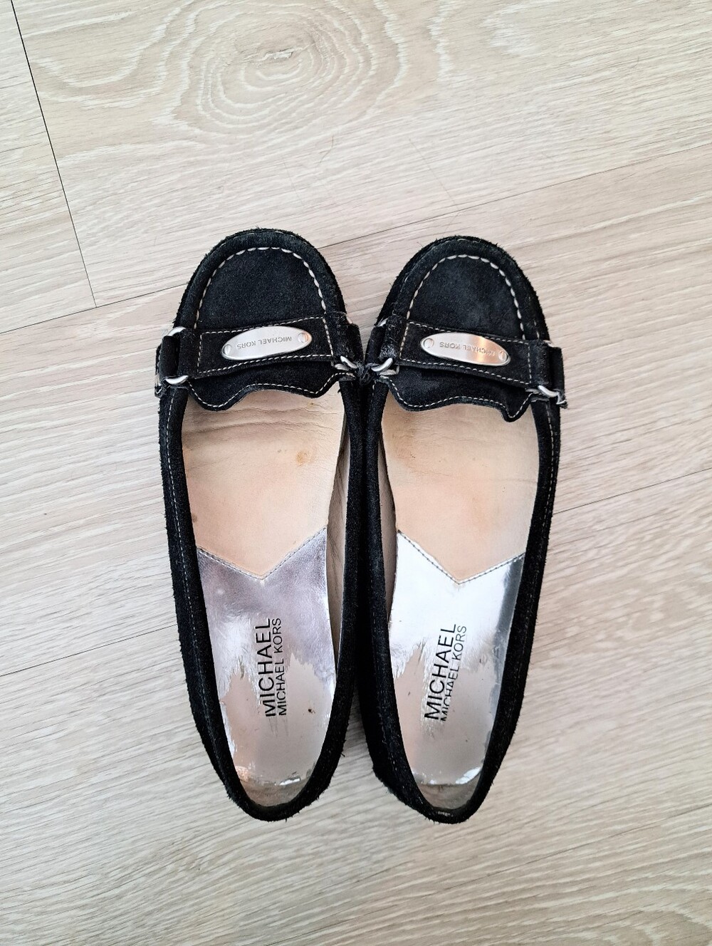 Michael Kors Black Suede Loafer Flats Sz 6.5